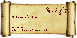 Mikus Ábel névjegykártya