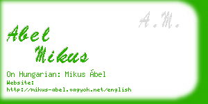 abel mikus business card